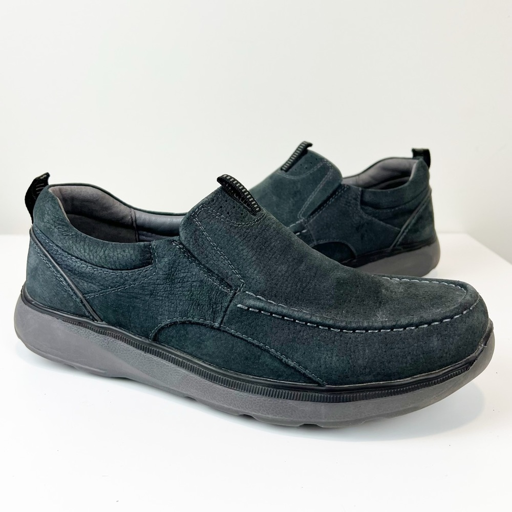 Propet Owen‎ Navy Blue Slip On Leather Shoes Comfort Loafers Size 10.5